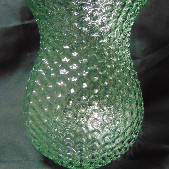Vintage Bubble Glass Vase with indented circles throughout, 7.5 in tall - Picture 2 of 6